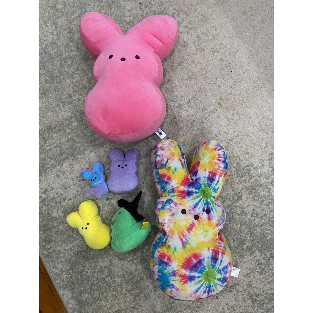 LOT (6) PEEPS TIE DYE Pink Bunny 2014 Peeps Limited Edition Halloween